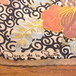 Oscar de La Renta Vintage floral scarf with gilded gold detailing